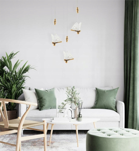 LAMPA WISZĄCA LED BUTTERFLY M Moosee MOOSEE ZŁOTA ALUMINIUM skrzydła szkło kryształowe - MOTYL LAMPA WISZĄCA LED BUTTERFLY M Moosee MOOSEE ZŁOTA ALUMINIUM skrzydła szkło kryształowe - MOTYL