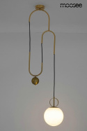 LAMPA WISZĄCA LIFT Moosee MOOSEE ZŁOTA metal klosz szklany MLECZNY kształt kuli 1xE27 LAMPA WISZĄCA LIFT Moosee MOOSEE ZŁOTA metal klosz szklany MLECZNY kształt kuli 1xE27