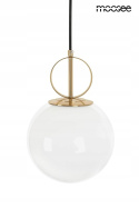 LAMPA WISZĄCA LIFT Moosee MOOSEE ZŁOTA metal klosz szklany MLECZNY kształt kuli 1xE27 LAMPA WISZĄCA LIFT Moosee MOOSEE ZŁOTA metal klosz szklany MLECZNY kształt kuli 1xE27