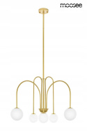 LAMPA WISZĄCA NERI Moosee MOOSEE ZŁOTA metalowa klosze SZKŁO MLECZNE w kształcie kuli 6xG9 LAMPA WISZĄCA NERI Moosee MOOSEE ZŁOTA metalowa klosze SZKŁO MLECZNE w kształcie kuli 6xG9
