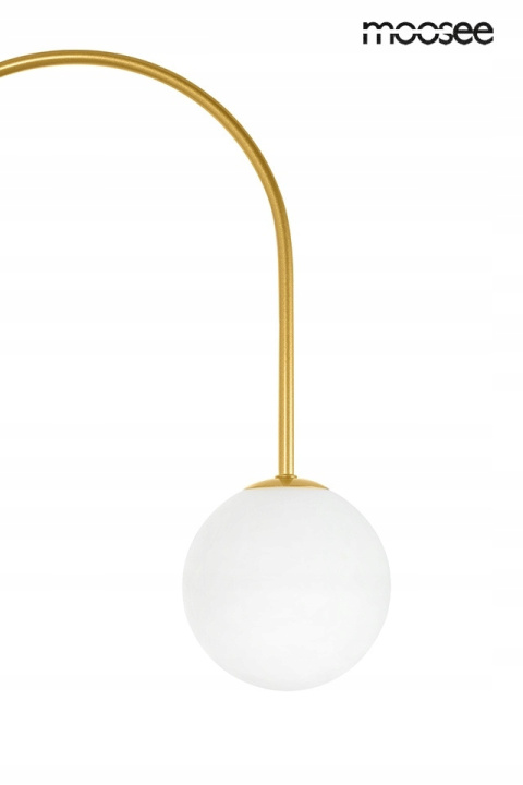 LAMPA WISZĄCA NERI Moosee MOOSEE ZŁOTA metalowa klosze SZKŁO MLECZNE w kształcie kuli 6xG9 LAMPA WISZĄCA NERI Moosee MOOSEE ZŁOTA metalowa klosze SZKŁO MLECZNE w kształcie kuli 6xG9