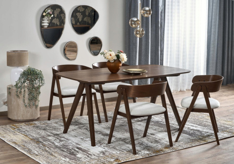 STÓŁ MIGUEL 160x90 blat - ORZECHOWY noga - ORZECHOWY HALMAR MDF + OKLEINA NATURALNA NOGI LITE DREWNO KAUCZUKOWE STÓŁ MIGUEL 160x90 blat - ORZECHOWY noga - ORZECHOWY HALMAR MDF + OKLEINA NATURALNA NOGI LITE DREWNO KAUCZUKOWE
