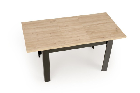 STÓŁ ROZKŁADANY PROSTOKĄTNY BAGIO HALMAR 120-160/80 cm DĄB ARTISAN / CZARNY PŁYTA MEBLOWA LAMINOWANA STÓŁ ROZKŁADANY PROSTOKĄTNY BAGIO HALMAR 120-160/80 cm DĄB ARTISAN / CZARNY PŁYTA MEBLOWA LAMINOWANA