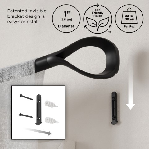 Umbra UMBRA karnisz LOOP 1 107 - 305 cm czarny Umbra UMBRA karnisz LOOP 1 107 - 305 cm czarny