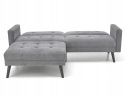 SOFA KANAPA ROZKŁADANA Z PODNÓŻKIEM CORNELIUS HALMAR z funkcją narożnika POPIELATA TKANINA LITE DREWNO SOFA KANAPA ROZKŁADANA Z PODNÓŻKIEM CORNELIUS HALMAR z funkcją narożnika POPIELATA TKANINA LITE DREWNO
