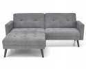 SOFA KANAPA ROZKŁADANA Z PODNÓŻKIEM CORNELIUS HALMAR z funkcją narożnika POPIELATA TKANINA LITE DREWNO SOFA KANAPA ROZKŁADANA Z PODNÓŻKIEM CORNELIUS HALMAR z funkcją narożnika POPIELATA TKANINA LITE DREWNO