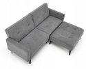 SOFA KANAPA ROZKŁADANA Z PODNÓŻKIEM CORNELIUS HALMAR z funkcją narożnika POPIELATA TKANINA LITE DREWNO SOFA KANAPA ROZKŁADANA Z PODNÓŻKIEM CORNELIUS HALMAR z funkcją narożnika POPIELATA TKANINA LITE DREWNO