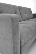 SOFA KANAPA ROZKŁADANA Z PODNÓŻKIEM CORNELIUS HALMAR z funkcją narożnika POPIELATA TKANINA LITE DREWNO SOFA KANAPA ROZKŁADANA Z PODNÓŻKIEM CORNELIUS HALMAR z funkcją narożnika POPIELATA TKANINA LITE DREWNO