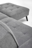 SOFA KANAPA ROZKŁADANA Z PODNÓŻKIEM CORNELIUS HALMAR z funkcją narożnika POPIELATA TKANINA LITE DREWNO SOFA KANAPA ROZKŁADANA Z PODNÓŻKIEM CORNELIUS HALMAR z funkcją narożnika POPIELATA TKANINA LITE DREWNO