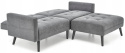 SOFA KANAPA ROZKŁADANA Z PODNÓŻKIEM CORNELIUS HALMAR z funkcją narożnika POPIELATA TKANINA LITE DREWNO SOFA KANAPA ROZKŁADANA Z PODNÓŻKIEM CORNELIUS HALMAR z funkcją narożnika POPIELATA TKANINA LITE DREWNO