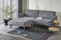 SOFA KANAPA ROZKŁADANA Z PODNÓŻKIEM CORNELIUS HALMAR z funkcją narożnika POPIELATA TKANINA LITE DREWNO SOFA KANAPA ROZKŁADANA Z PODNÓŻKIEM CORNELIUS HALMAR z funkcją narożnika POPIELATA TKANINA LITE DREWNO