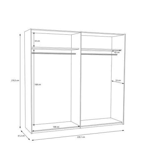 Forte BADERNA BDNS92511-M635 Szafa ubraniowa Forte BADERNA BDNS92511-M635 Szafa ubraniowa