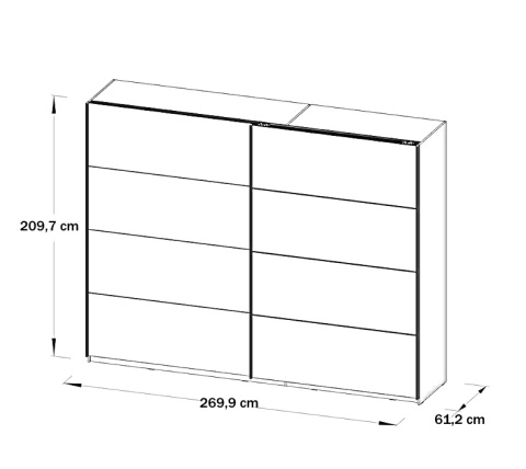 Forte JACKY JCKS124E2-N09T Szafa ubraniowa szeroka, pojemna z lustrem Forte JACKY JCKS124E2-N09T Szafa ubraniowa szeroka, pojemna z lustrem