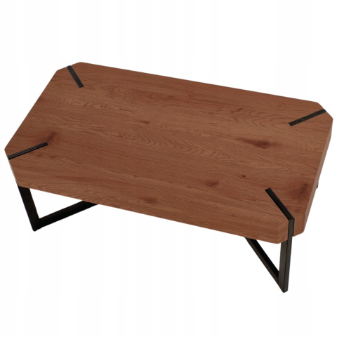 ŁAWA LAVIDA blat płyta laminowana ORZECHOWY / CZARNE nogi stal malowana HALMAR 110X60 ŁAWA LAVIDA blat płyta laminowana ORZECHOWY / CZARNE nogi stal malowana HALMAR 110X60