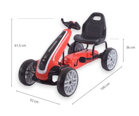 Milly Mally Milly Mally Gokart na pedały Power Red Milly Mally Milly Mally Gokart na pedały Power Red