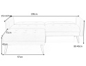 SOFA ROZKŁADANA KANAPA Z PODNÓŻKIEM CORNELIUS HALMAR z funkcją narożnika NIEBIESKA TKANINA LITE DREWNO SOFA ROZKŁADANA KANAPA Z PODNÓŻKIEM CORNELIUS HALMAR z funkcją narożnika NIEBIESKA TKANINA LITE DREWNO