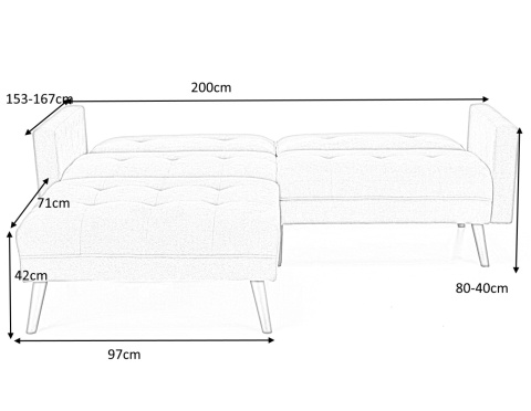 SOFA ROZKŁADANA KANAPA Z PODNÓŻKIEM CORNELIUS HALMAR z funkcją narożnika NIEBIESKA TKANINA LITE DREWNO SOFA ROZKŁADANA KANAPA Z PODNÓŻKIEM CORNELIUS HALMAR z funkcją narożnika NIEBIESKA TKANINA LITE DREWNO