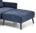 SOFA ROZKŁADANA KANAPA Z PODNÓŻKIEM CORNELIUS HALMAR z funkcją narożnika NIEBIESKA TKANINA LITE DREWNO SOFA ROZKŁADANA KANAPA Z PODNÓŻKIEM CORNELIUS HALMAR z funkcją narożnika NIEBIESKA TKANINA LITE DREWNO