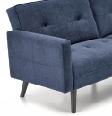 SOFA ROZKŁADANA KANAPA Z PODNÓŻKIEM CORNELIUS HALMAR z funkcją narożnika NIEBIESKA TKANINA LITE DREWNO SOFA ROZKŁADANA KANAPA Z PODNÓŻKIEM CORNELIUS HALMAR z funkcją narożnika NIEBIESKA TKANINA LITE DREWNO