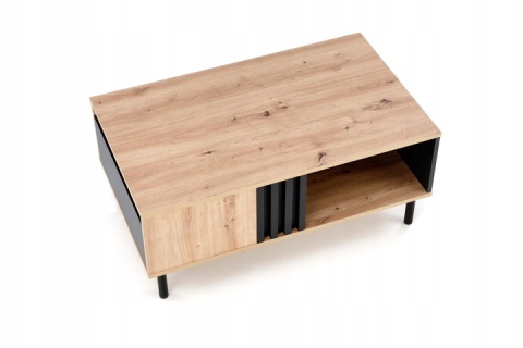 ŁAWA Z SZUFLADĄ I PÓŁKĄ PROSTOKĄTNA SONIA płyta laminowana DĄB ARTISAN / CZARNY STAL MALOWANA HALMAR 100x60 ŁAWA Z SZUFLADĄ I PÓŁKĄ PROSTOKĄTNA SONIA płyta laminowana DĄB ARTISAN / CZARNY STAL MALOWANA HALMAR 100x60