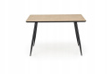 STÓŁ PROSTOKĄTNY BERTO 120x80 blat MDF okleinowany - NATURALNY, nogi stal malowana - CZARNE HALMAR STÓŁ PROSTOKĄTNY BERTO 120x80 blat MDF okleinowany - NATURALNY, nogi stal malowana - CZARNE HALMAR