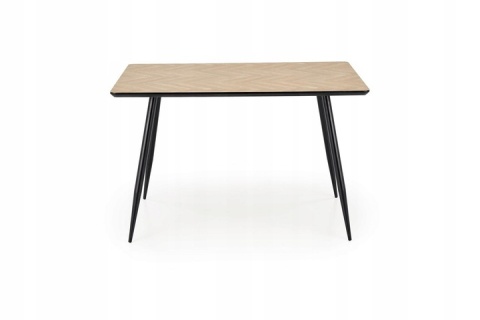 STÓŁ PROSTOKĄTNY BERTO 120x80 blat MDF okleinowany - NATURALNY, nogi stal malowana - CZARNE HALMAR STÓŁ PROSTOKĄTNY BERTO 120x80 blat MDF okleinowany - NATURALNY, nogi stal malowana - CZARNE HALMAR