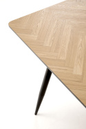 STÓŁ PROSTOKĄTNY BERTO 120x80 blat MDF okleinowany - NATURALNY, nogi stal malowana - CZARNE HALMAR STÓŁ PROSTOKĄTNY BERTO 120x80 blat MDF okleinowany - NATURALNY, nogi stal malowana - CZARNE HALMAR
