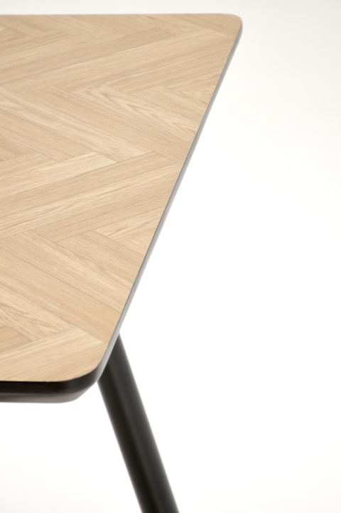 STÓŁ PROSTOKĄTNY BERTO 120x80 blat MDF okleinowany - NATURALNY, nogi stal malowana - CZARNE HALMAR STÓŁ PROSTOKĄTNY BERTO 120x80 blat MDF okleinowany - NATURALNY, nogi stal malowana - CZARNE HALMAR
