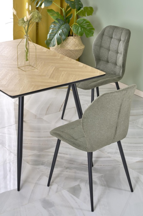 STÓŁ PROSTOKĄTNY BERTO 120x80 blat MDF okleinowany - NATURALNY, nogi stal malowana - CZARNE HALMAR STÓŁ PROSTOKĄTNY BERTO 120x80 blat MDF okleinowany - NATURALNY, nogi stal malowana - CZARNE HALMAR