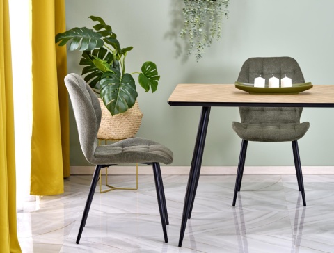 STÓŁ PROSTOKĄTNY BERTO 120x80 blat MDF okleinowany - NATURALNY, nogi stal malowana - CZARNE HALMAR STÓŁ PROSTOKĄTNY BERTO 120x80 blat MDF okleinowany - NATURALNY, nogi stal malowana - CZARNE HALMAR