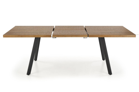 STÓŁ ROZKŁADANY 160-220x90 blat - ORZECH stelaż - CZARNY BERLIN HALMAR PROSTOKĄTNY PŁYTA LAMINOWANA PODSTAWA STAL MALOWANA STÓŁ ROZKŁADANY 160-220x90 blat - ORZECH stelaż - CZARNY BERLIN HALMAR PROSTOKĄTNY PŁYTA LAMINOWANA PODSTAWA STAL MALOWANA