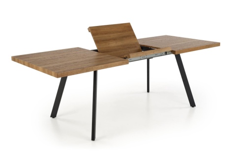 STÓŁ ROZKŁADANY 160-220x90 blat - ORZECH stelaż - CZARNY BERLIN HALMAR PROSTOKĄTNY PŁYTA LAMINOWANA PODSTAWA STAL MALOWANA STÓŁ ROZKŁADANY 160-220x90 blat - ORZECH stelaż - CZARNY BERLIN HALMAR PROSTOKĄTNY PŁYTA LAMINOWANA PODSTAWA STAL MALOWANA