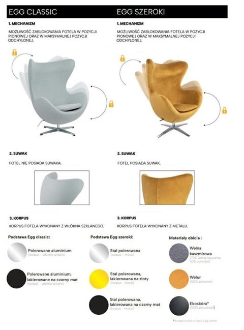 King Home Fotel EGG SZEROKI PU czerwony King Home Fotel EGG SZEROKI PU czerwony