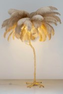 King Home Lampa podłogowa TIFFANY 175 beżowa mosiądz / naturalne pióra King Home Lampa podłogowa TIFFANY 175 beżowa mosiądz / naturalne pióra