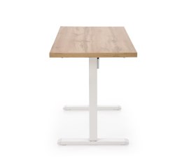 B54 biurko z funkcją regulacji wysokości, blat - dąb artisan, stelaż - biały