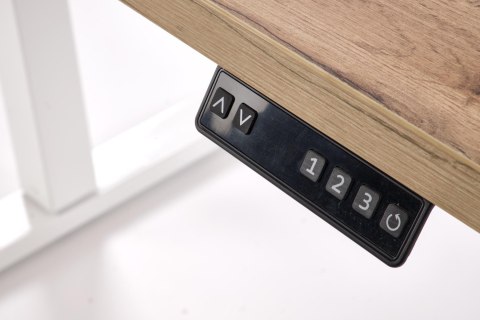B54 biurko z funkcją regulacji wysokości, blat - dąb artisan, stelaż - biały B54 biurko z funkcją regulacji wysokości, blat - dąb artisan, stelaż - biały
