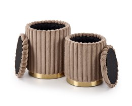 FIDO zestaw 2 puf, cappuccino / złoty