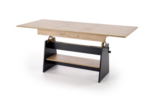 ERIKA ławostół rozkładany dąb artisan / czarny ERIKA ławostół rozkładany dąb artisan / czarny