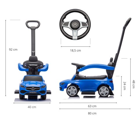 Milly Mally Milly Mally Pojazd z rączką MERCEDES C-Class Blue Milly Mally Milly Mally Pojazd z rączką MERCEDES C-Class Blue
