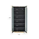 Richmond Interiors RICHMOND komoda FINSBURY 209 cm - mosiądz, szkło, MDF Richmond Interiors RICHMOND komoda FINSBURY 209 cm - mosiądz, szkło, MDF