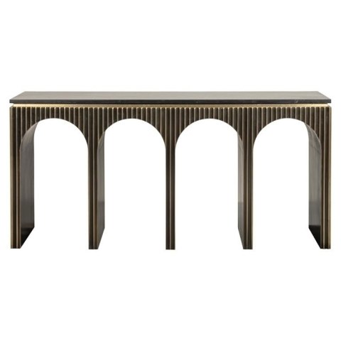Richmond Interiors RICHMOND konsola LES ARCS - szczotkowane złoto, mosiądz, marmur, MDF Richmond Interiors RICHMOND konsola LES ARCS - szczotkowane złoto, mosiądz, marmur, MDF