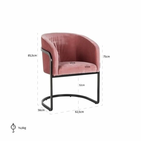 Richmond Interiors RICHMOND krzesło CHIARA różowe Richmond Interiors RICHMOND krzesło CHIARA różowe
