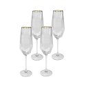 Kare Design KARE komplet 4 kieliszków do szampana DIAMOND RIM 360 ml
