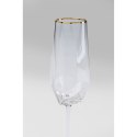 Kare Design KARE komplet 4 kieliszków do szampana DIAMOND RIM 360 ml
