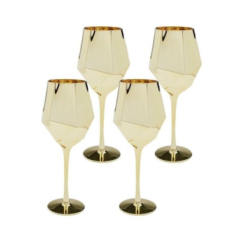 Kare Design KARE komplet 4 kieliszków do wina DIAMOND 660 ml złoty Kare Design KARE komplet 4 kieliszków do wina DIAMOND 660 ml złoty