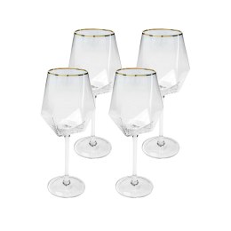 Kare Design KARE komplet 4 kieliszków do wina DIAMOND RIM 525 ml