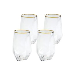 Kare Design KARE komplet 4 szklanek DIAMOND RIM 510 ml