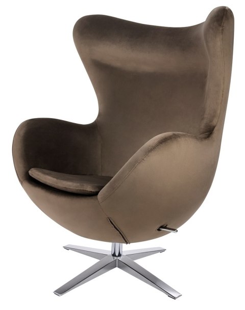 King Home Fotel EGG SZEROKI VELVET ciemny brąz.81 - welur, podstawa stal King Home Fotel EGG SZEROKI VELVET ciemny brąz.81 - welur, podstawa stal