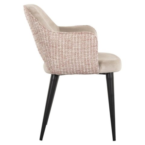 Richmond Interiors RICHMOND krzesło GIOVANNA beżowy welur / trendy róż Richmond Interiors RICHMOND krzesło GIOVANNA beżowy welur / trendy róż