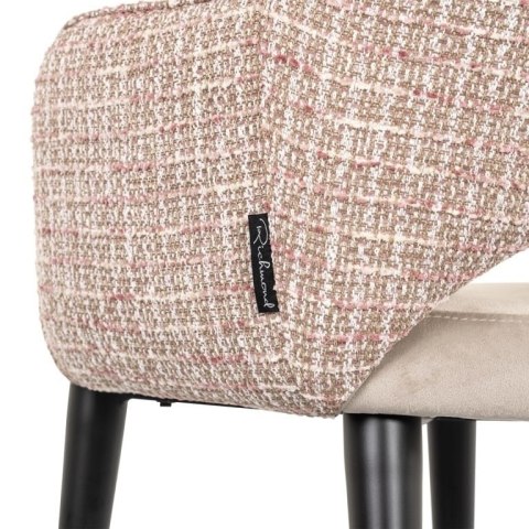 Richmond Interiors RICHMOND krzesło GIOVANNA beżowy welur / trendy róż Richmond Interiors RICHMOND krzesło GIOVANNA beżowy welur / trendy róż